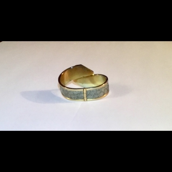 Snakeskin Hinged Bangle Bracelet - Picture 3 of 5